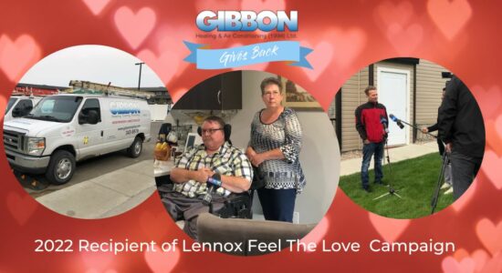 Gibbon Gives Back: 2022 Recipient of Lennox Feel the Love in Saskatoon. Picture of Couple who won.